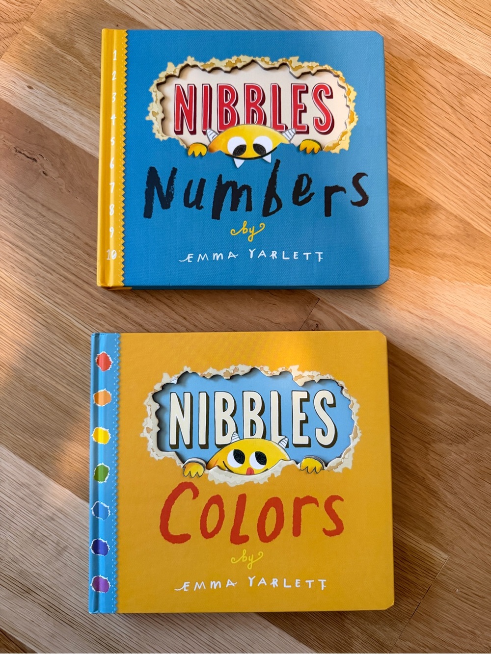 Nibbles Numbers and Nibbles Colors Board Books by Emma Yarlett